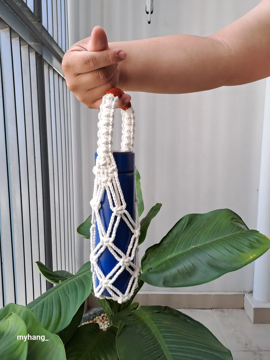 Net Bottle Holder — Túi lưới macrame đựng chai nước