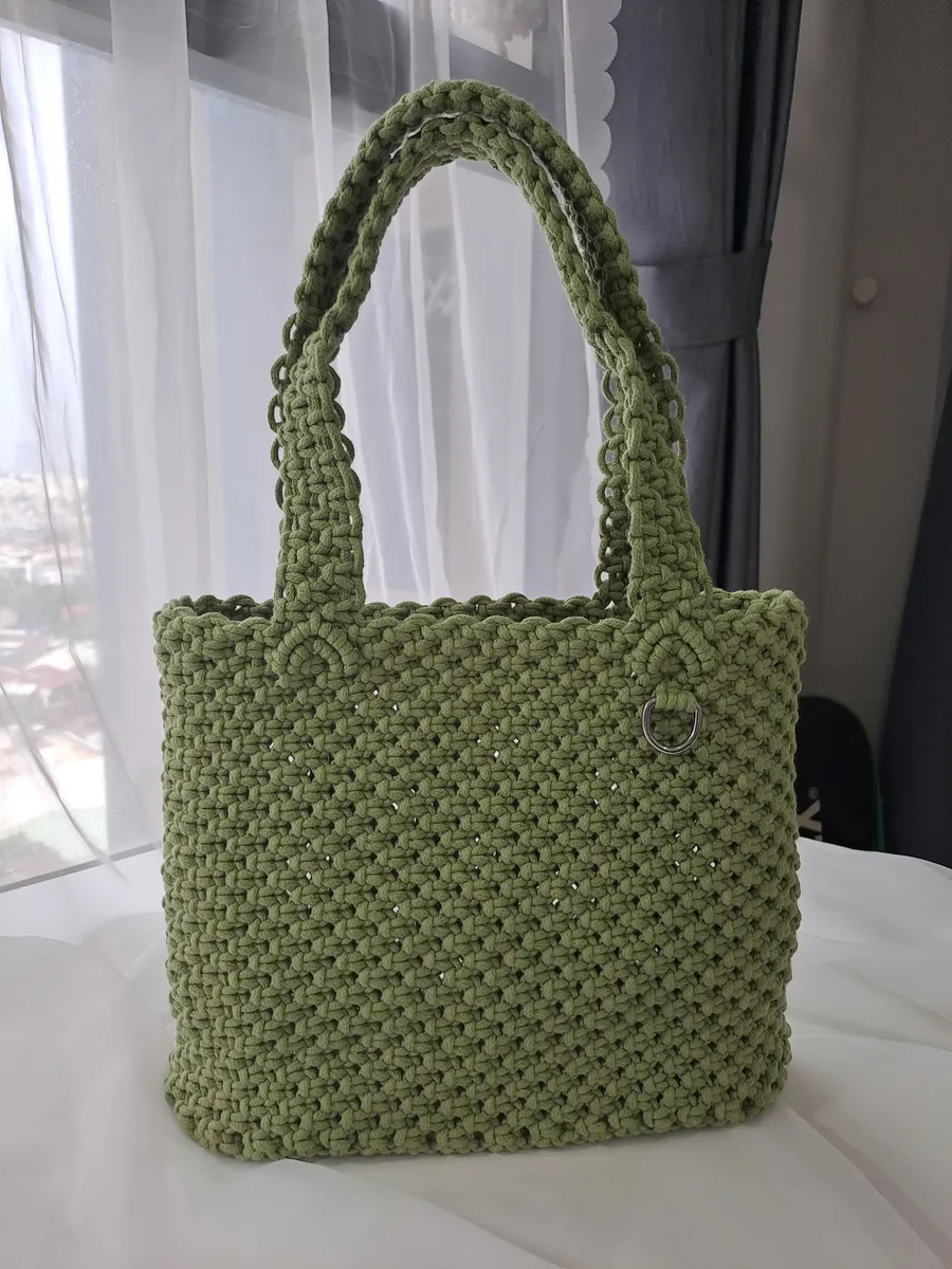 Green Tote — Túi tote macrame màu xanh lá
